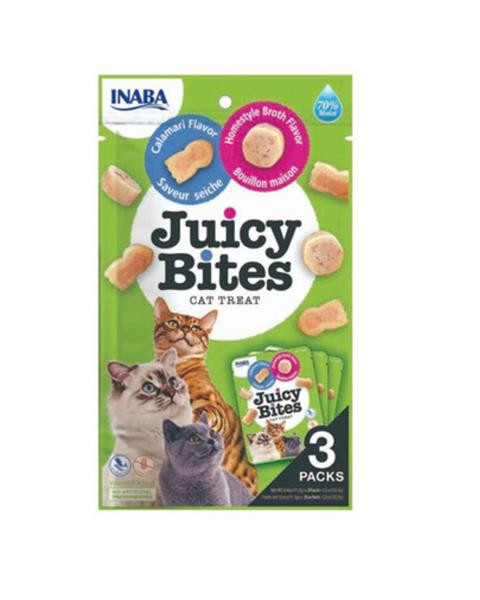 Pamlsok Inaba Juicy Bites cat Vývar & Kalamáre 3 x 11,30 g