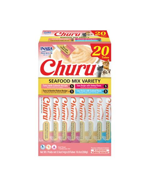 Pamlsok Inaba Churu cat Morské plody 4 príchute 20 túb 280 g