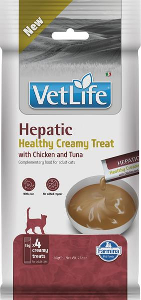 Pamlsok Farmina Creamy Vet Life Cat Hepatic with Chicken & Tuna 60 g