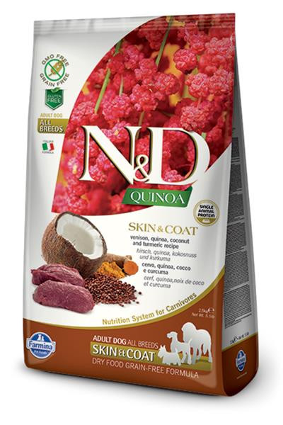 Farmina N&D dog QUINOA (GF) adult all breed, skin & coat, venison 2,5 kg