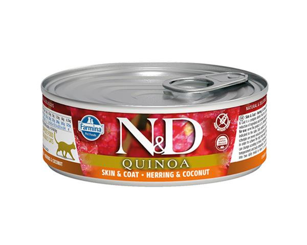 Farmina N&D cat QUINOA herring & conut konzerva 80 g