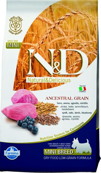 Farmina N&D dog AG adult mini, lamb, spelt, oats & blueberry 2,5 kg