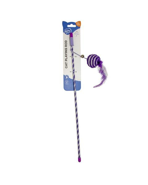 Hračka DUVO + tyč na hranie s loptou trblietavou,lákavou, fialová 46x4x3,5cm