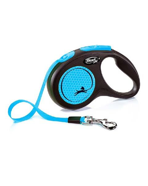 Vodítko Flexi New Neon páska S 5 m modré (do 15 kg)
