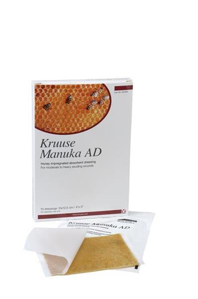 Náplasť Manuka med AD, absorbujúce sterilné krytie KRUUSE, 10 x 12,5 cm