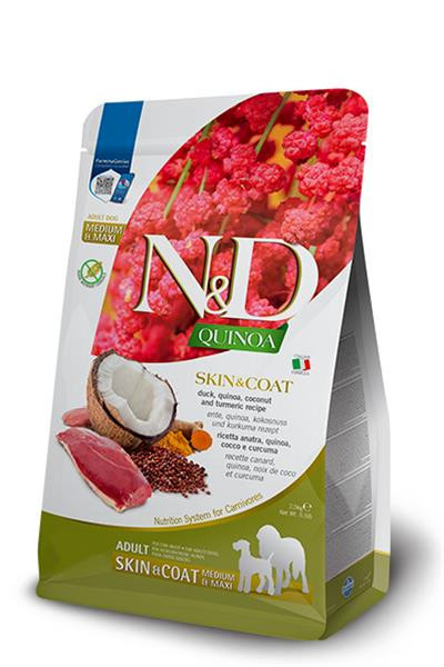 Farmina N&D dog QUINOA (GF) adult medium & maxi, skin & coat, duck 2,5 kg