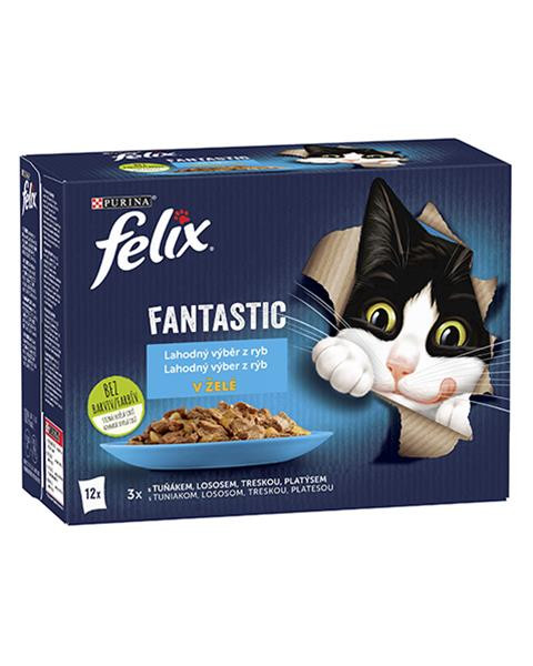 Nestlé FELIX Fantastic cat Multipack výber z rýb želé kapsička 12x85 g