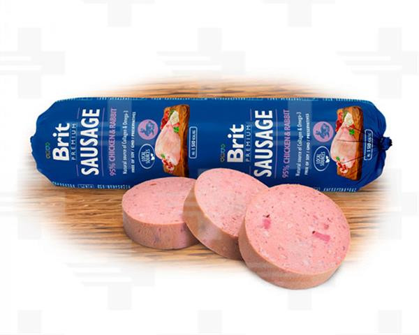 Saláma BRIT dog Chicken & Rabbit 800 g