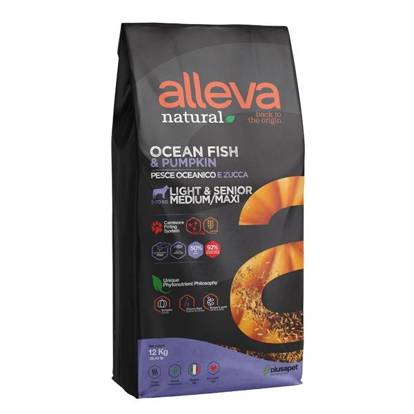 Alleva NATURAL dog senior medium & maxi ocean fish & pumpkin light 12 kg