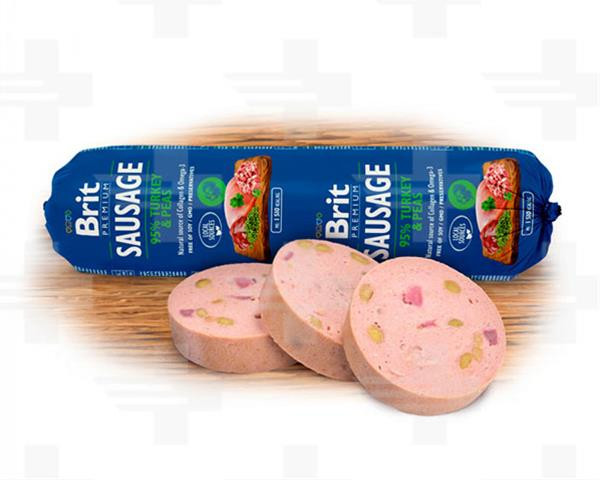 Saláma BRIT dog Turkey & Pea 800 g