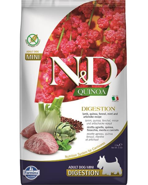 Farmina N&D dog QUINOA (GF) adult mini, digestion, lamb 2,5 kg