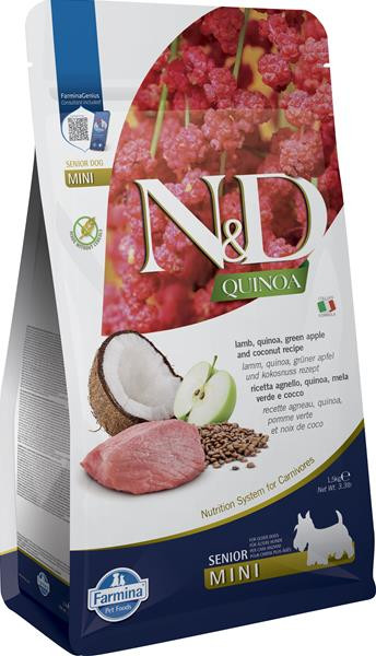 Farmina N&D dog QUINOA (GF) senior mini lamb, green apple and coconut 1,5 kg