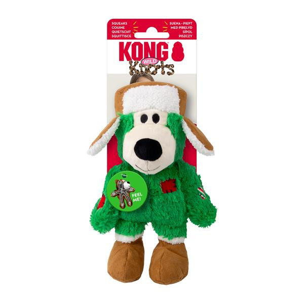 Hračka Kong Dog Holiday Wild Knots Bear Assorted s pískatkom,polyester ,rôzne farby S/M