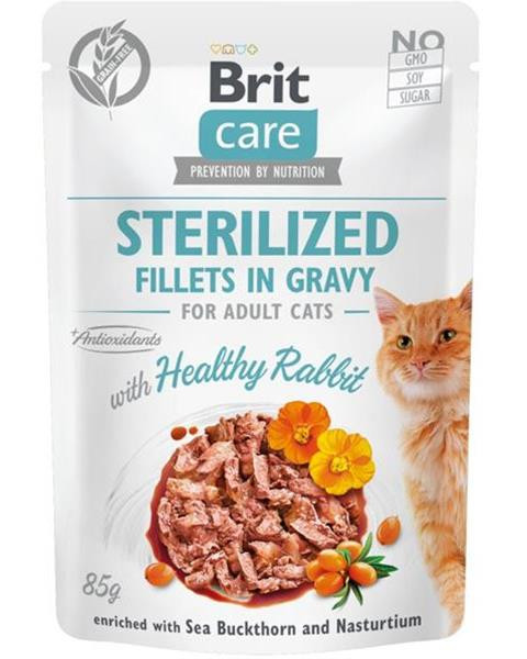 Brit Care cat Kapsička Sterilized Fillets in Gravy with Healthy Rabbit 24 x 85 g