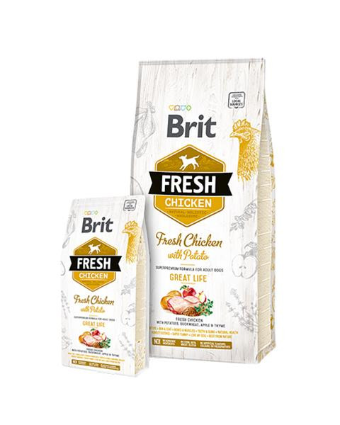 BRIT Fresh Adult Great Life kura so zemiakom 12 kg