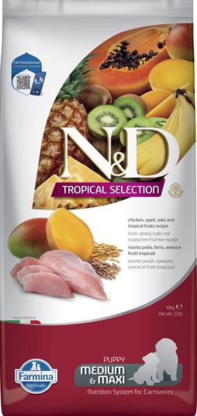 Farmina N&D dog TROPICAL SELECTION (AG) puppy med/maxi chicken 10 kg