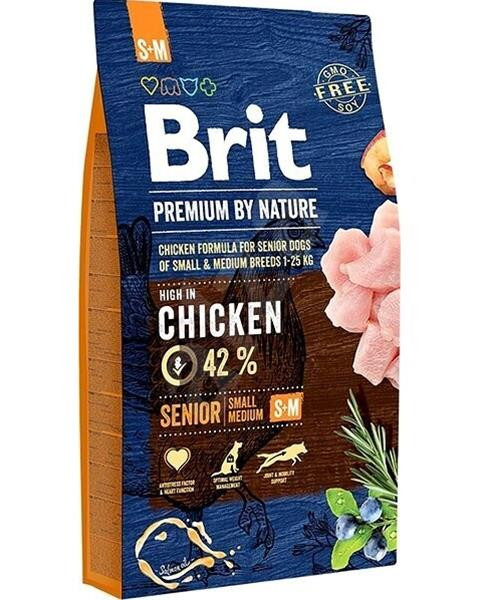 Brit Premium by Nature dog Senior S+ M 8 kg