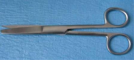 Nožnice chirurgické zahnuté O/T 180 mm