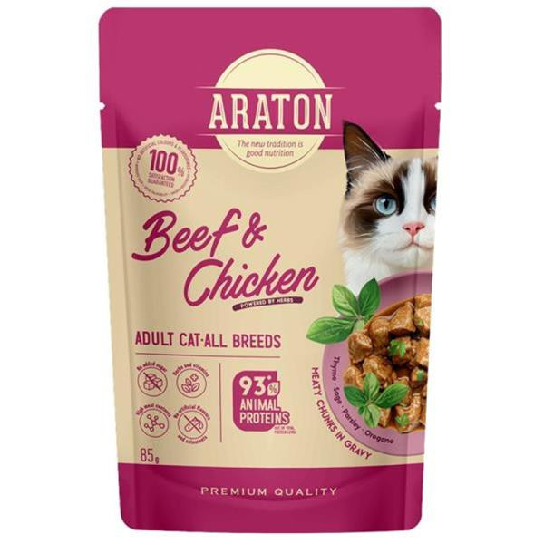 ARATON cat adult KAPSIČKA wet beef&chicken 85 g