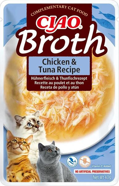 Inaba CIAO Broth Cat Kapsička Kura & Tuniak 1 ks 40 g