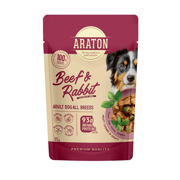 ARATON dog adult KAPSIČKA wet beef&rabbit 85 g