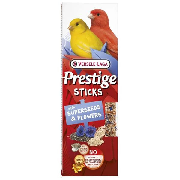 Pamlsok VL Prestige Sticks Canaries with Superseeds & flowers 2 ks- tyčinka pre kanáriky so semenami a kvetmi 60 g