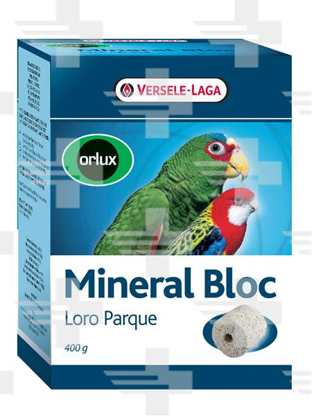 VL Orlux Mineral Bloc Loro Parque- lisovaný grit s koralmi, s dutinou na zavesenie pre veľké druhy vtákov 400 g