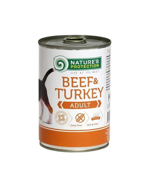 Natures P KONZERVA dog adult Beef & Turkey 400 g
