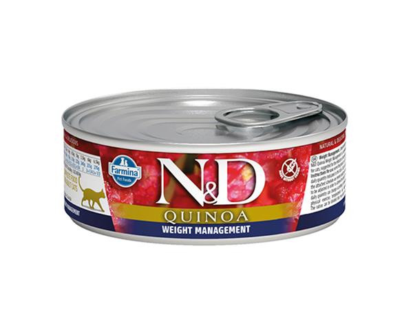 Farmina N&D cat QUINOA weight managment konzerva 80 g