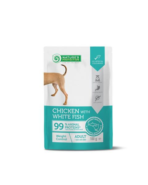 Natures P KAPSIČKY dog adult weight control chicken & white fish 22x100 g
