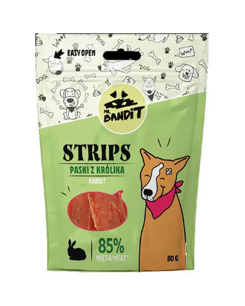 Pamlsok Mr. Bandit rabbit strips 80g